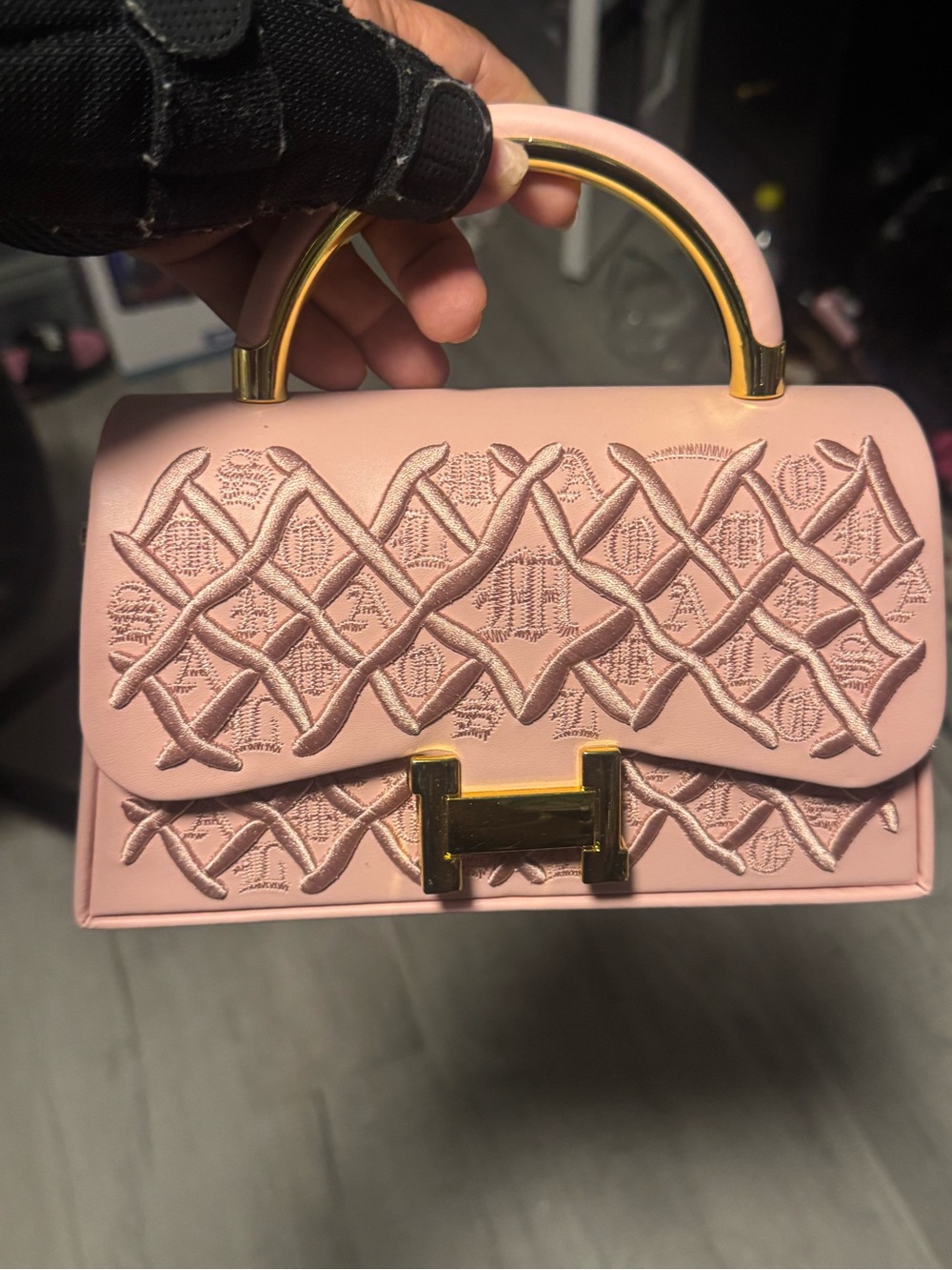 Pink Quilted Top-Handle Women's Bag